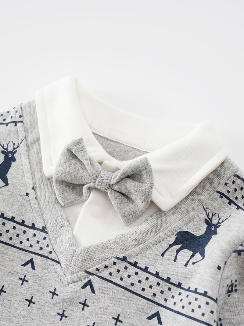 Děťátko Dívky Polo Neck Gentleman Overal Oblečení Na Vánoce