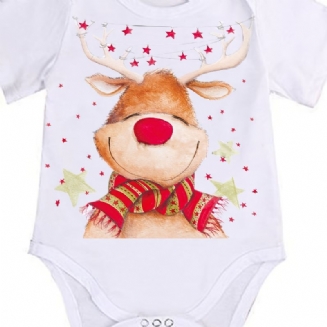 Děťátko Dívky Vánoční Roztomilý Deer Print Onesie Overal Oblečení