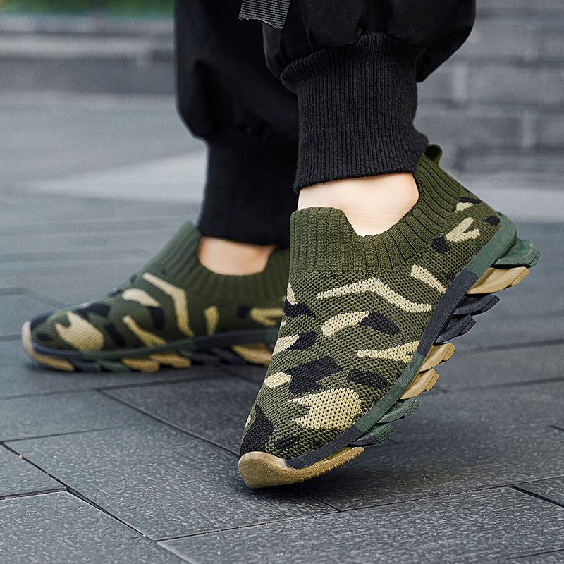 Chlapecké Celoroční Camo Green Sneakers
