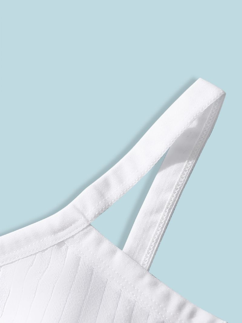 3ks Dívčí Topy Crop Vest Roztomilé Ležérní Jednoduché Spodní Prádlo
